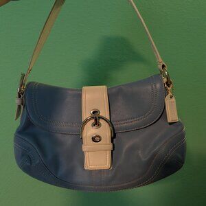 Coach Large Blue and White Shoulder Bag